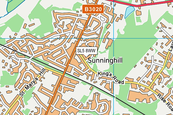 SL5 8WW map - OS VectorMap District (Ordnance Survey)