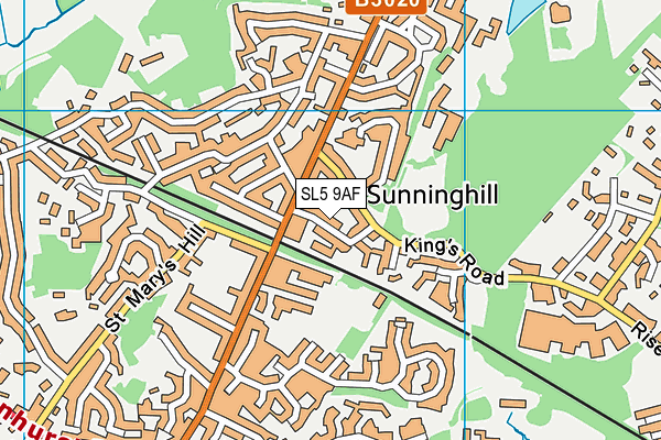 SL5 9AF map - OS VectorMap District (Ordnance Survey)
