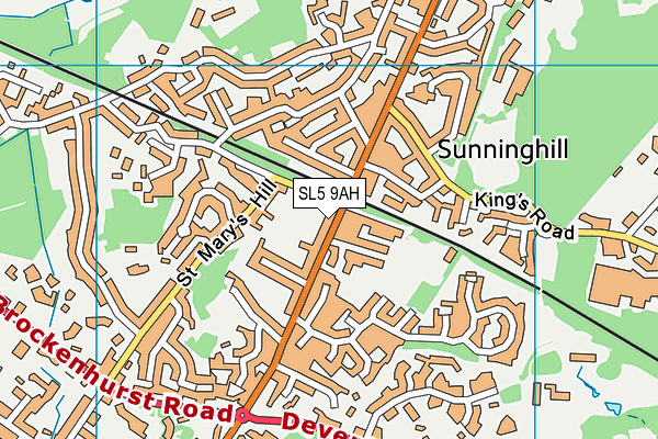 SL5 9AH map - OS VectorMap District (Ordnance Survey)