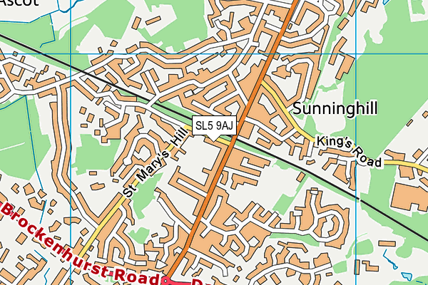 SL5 9AJ map - OS VectorMap District (Ordnance Survey)