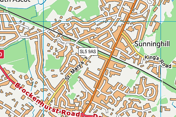 SL5 9AS map - OS VectorMap District (Ordnance Survey)