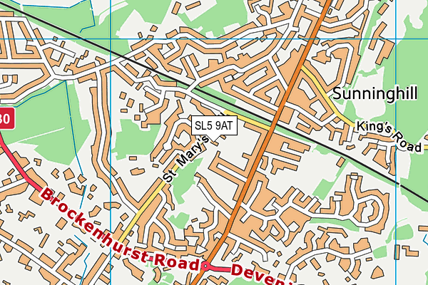 SL5 9AT map - OS VectorMap District (Ordnance Survey)