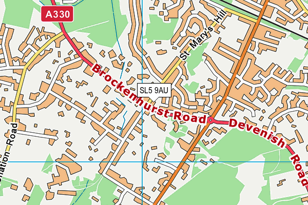 SL5 9AU map - OS VectorMap District (Ordnance Survey)