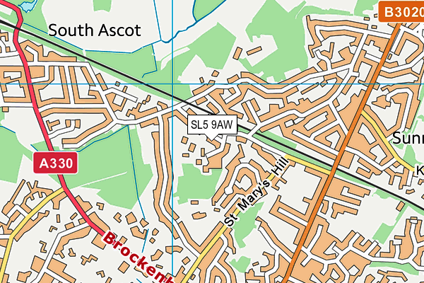 SL5 9AW map - OS VectorMap District (Ordnance Survey)