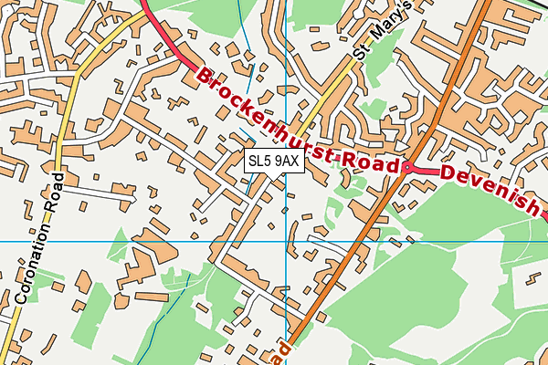 SL5 9AX map - OS VectorMap District (Ordnance Survey)