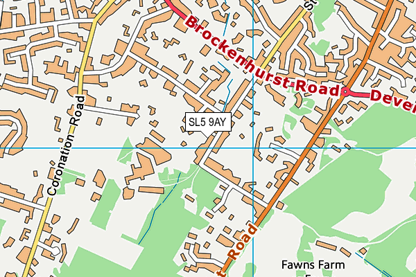 SL5 9AY map - OS VectorMap District (Ordnance Survey)