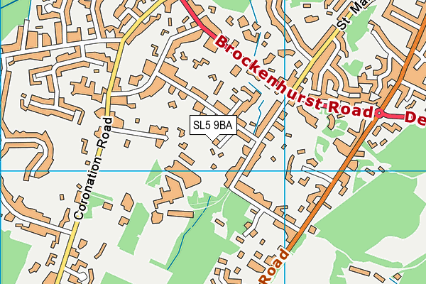 SL5 9BA map - OS VectorMap District (Ordnance Survey)