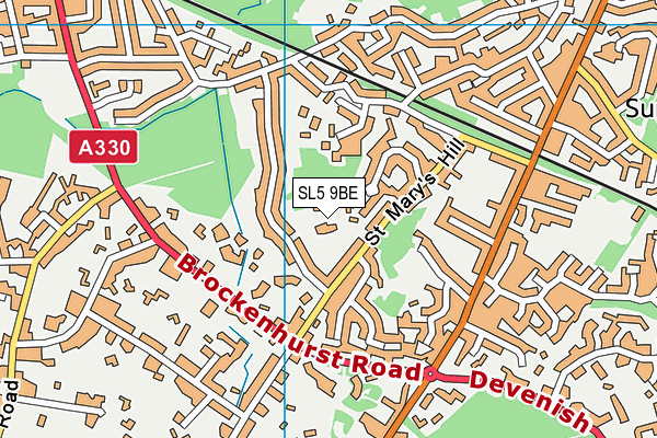 SL5 9BE map - OS VectorMap District (Ordnance Survey)