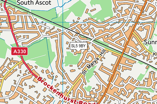 SL5 9BY map - OS VectorMap District (Ordnance Survey)