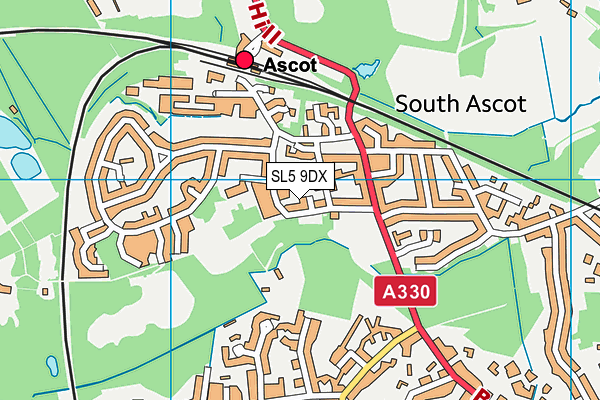 SL5 9DX map - OS VectorMap District (Ordnance Survey)