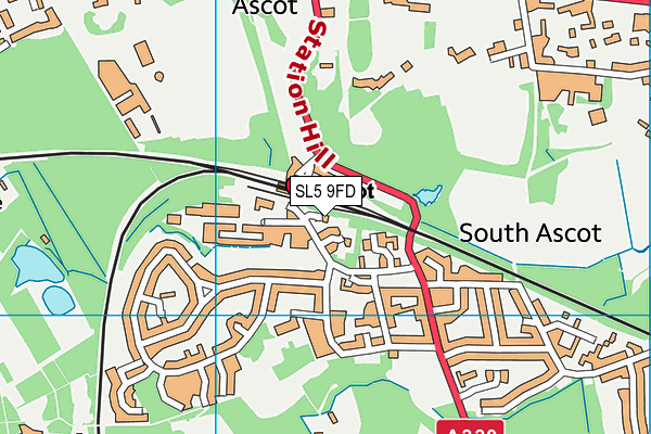 SL5 9FD map - OS VectorMap District (Ordnance Survey)