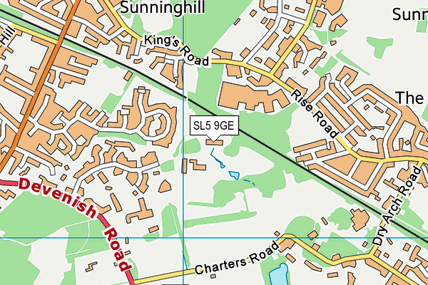 SL5 9GE map - OS VectorMap District (Ordnance Survey)