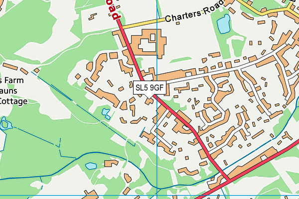 SL5 9GF map - OS VectorMap District (Ordnance Survey)