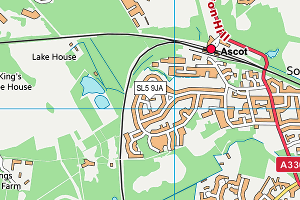 SL5 9JA map - OS VectorMap District (Ordnance Survey)