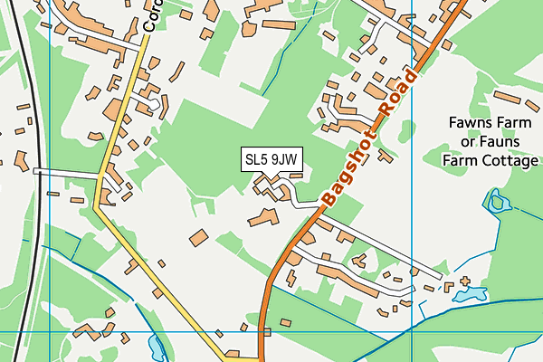 SL5 9JW map - OS VectorMap District (Ordnance Survey)