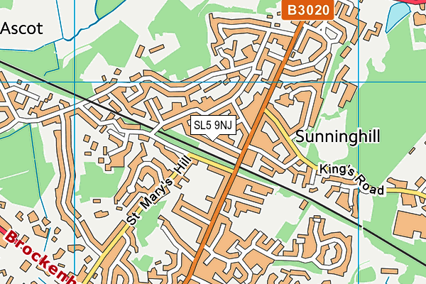 SL5 9NJ map - OS VectorMap District (Ordnance Survey)