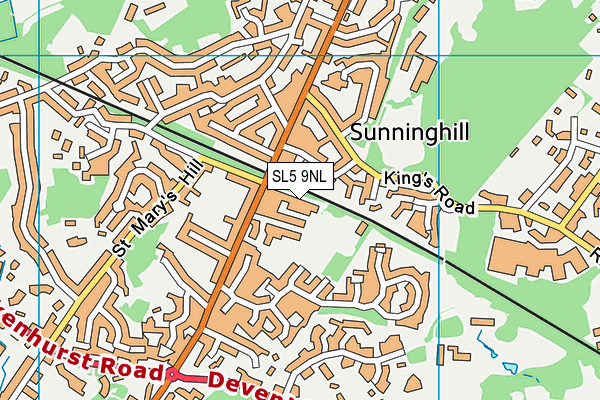 SL5 9NL map - OS VectorMap District (Ordnance Survey)