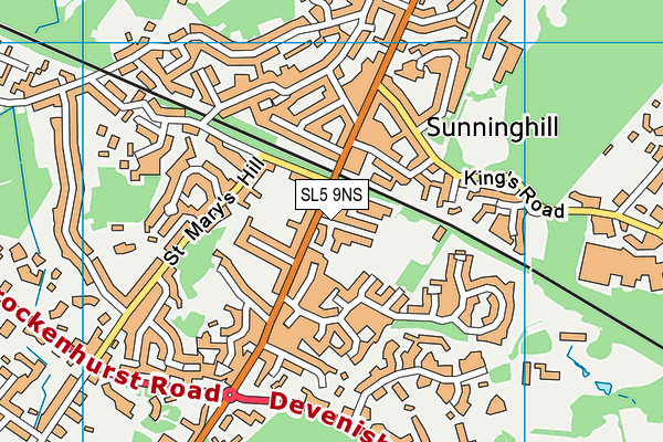 SL5 9NS map - OS VectorMap District (Ordnance Survey)