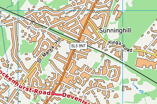 SL5 9NT map - OS VectorMap District (Ordnance Survey)