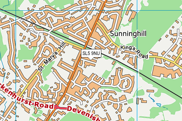 SL5 9NU map - OS VectorMap District (Ordnance Survey)