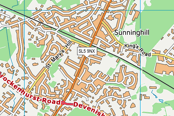 SL5 9NX map - OS VectorMap District (Ordnance Survey)