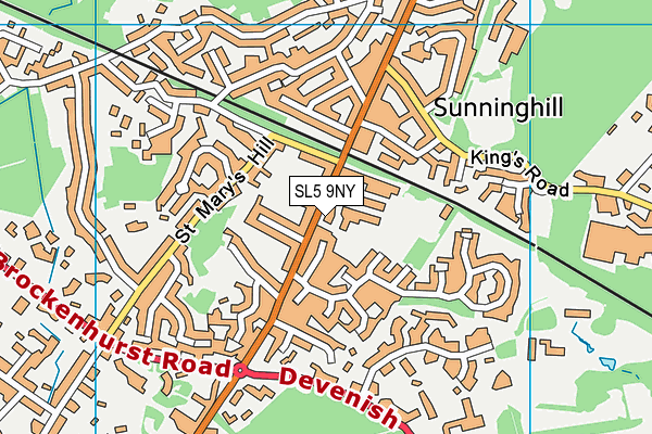 SL5 9NY map - OS VectorMap District (Ordnance Survey)