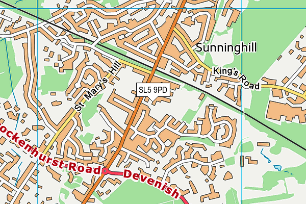 SL5 9PD map - OS VectorMap District (Ordnance Survey)