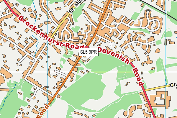 SL5 9PR map - OS VectorMap District (Ordnance Survey)