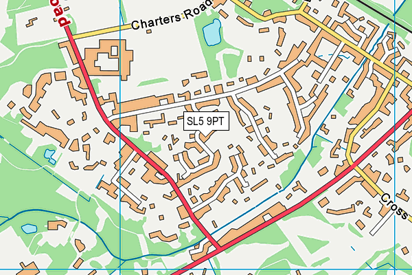 SL5 9PT map - OS VectorMap District (Ordnance Survey)