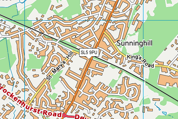 SL5 9PU map - OS VectorMap District (Ordnance Survey)