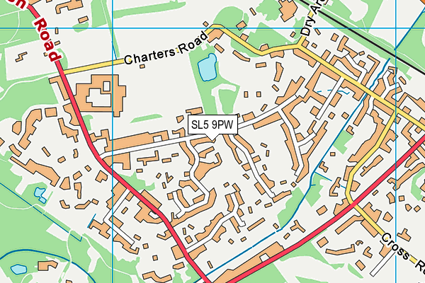 SL5 9PW map - OS VectorMap District (Ordnance Survey)