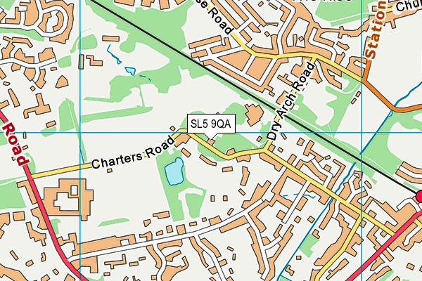 SL5 9QA map - OS VectorMap District (Ordnance Survey)