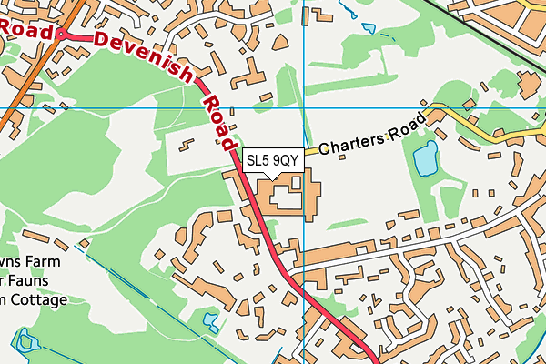 Charters Leisure Centre map (SL5 9QY) - OS VectorMap District (Ordnance Survey)