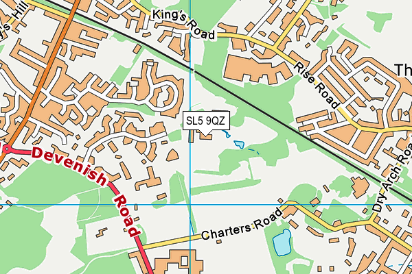 SL5 9QZ map - OS VectorMap District (Ordnance Survey)