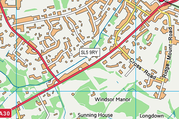 SL5 9RY map - OS VectorMap District (Ordnance Survey)