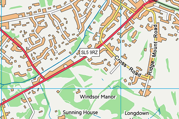 SL5 9RZ map - OS VectorMap District (Ordnance Survey)