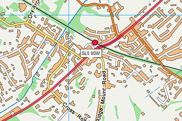 SL5 9SW map - OS VectorMap District (Ordnance Survey)