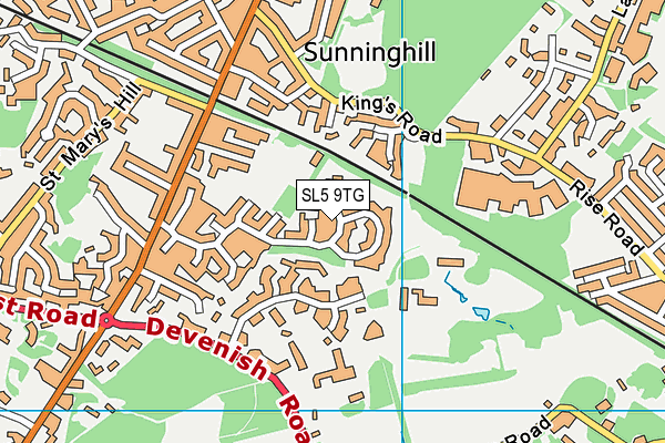 SL5 9TG map - OS VectorMap District (Ordnance Survey)