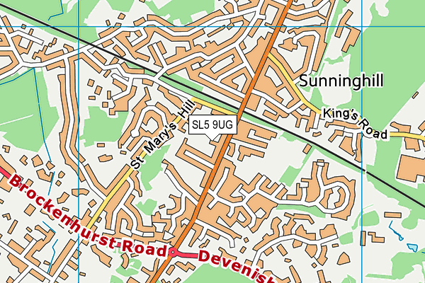 SL5 9UG map - OS VectorMap District (Ordnance Survey)