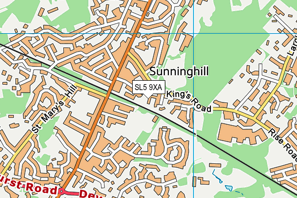 SL5 9XA map - OS VectorMap District (Ordnance Survey)