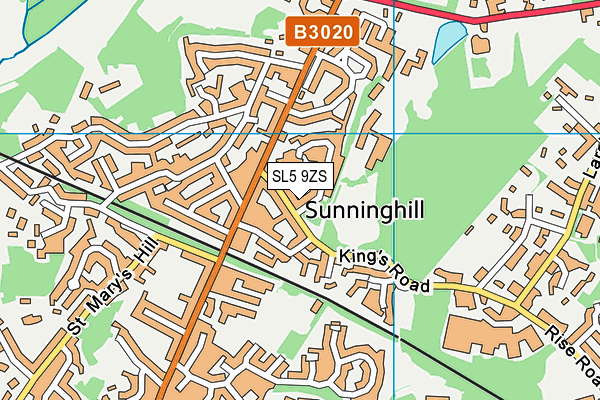 SL5 9ZS map - OS VectorMap District (Ordnance Survey)