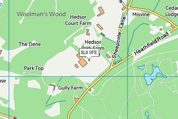 SL6 0FE map - OS VectorMap District (Ordnance Survey)