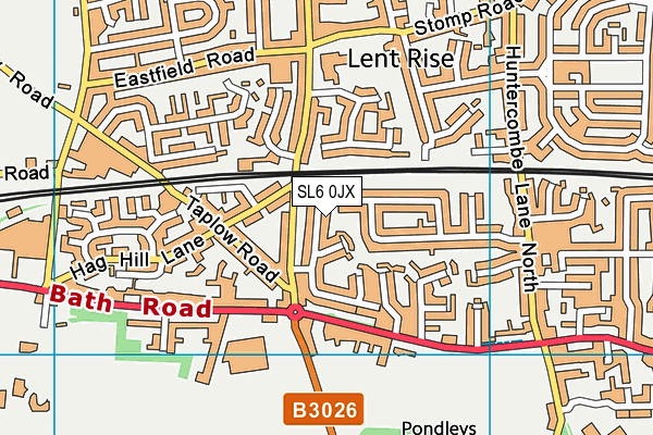 SL6 0JX map - OS VectorMap District (Ordnance Survey)