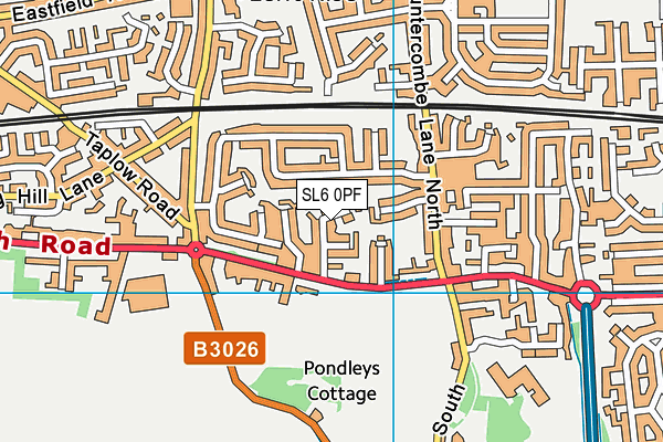SL6 0PF map - OS VectorMap District (Ordnance Survey)