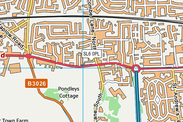 SL6 0PL map - OS VectorMap District (Ordnance Survey)