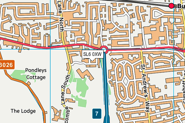 SL6 0XW map - OS VectorMap District (Ordnance Survey)
