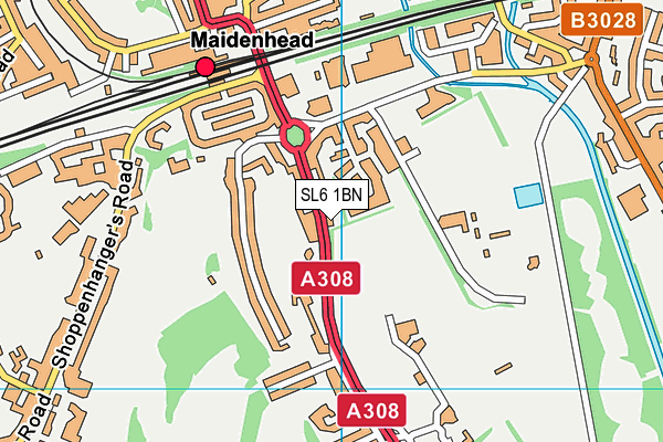 Maidenhead Golf Centre (Closed) map (SL6 1BN) - OS VectorMap District (Ordnance Survey)