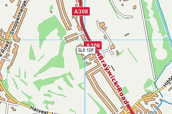 SL6 1DF map - OS VectorMap District (Ordnance Survey)