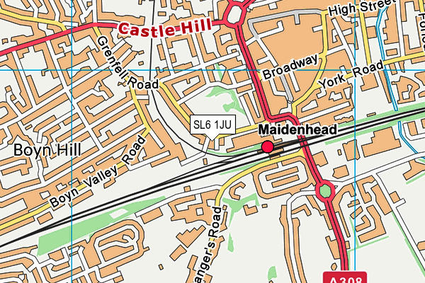SL6 1JU map - OS VectorMap District (Ordnance Survey)