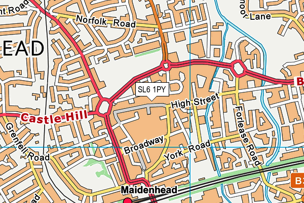 SL6 1PY map - OS VectorMap District (Ordnance Survey)
